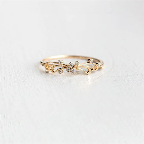 VVS1 Round Cut Moissanite Art Deco Proposal Ring