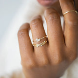 VVS1 Round Cut Moissanite Art Deco Proposal Ring