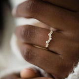 Round Cut Moissanite Half Eternity Wedding Band