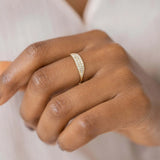 Round Cut Moissanite Unique Wedding Band For Women