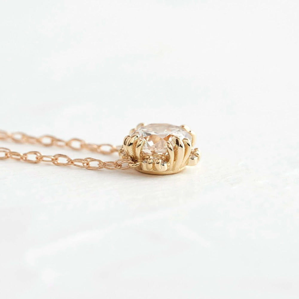 Round Cut Solitaire Moissanite Colorless  Pendant
