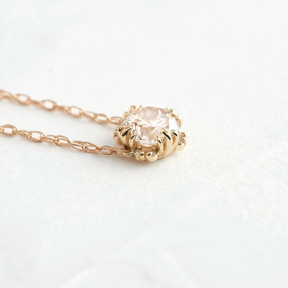 Round Cut Solitaire Moissanite Colorless  Pendant