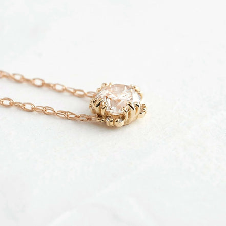Round Cut Solitaire Moissanite Colorless  Pendant
