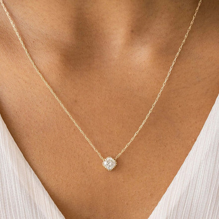 Round Cut Solitaire Moissanite Colorless  Pendant