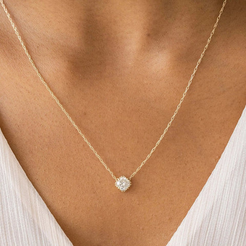 Round Cut Solitaire Moissanite Colorless  Pendant