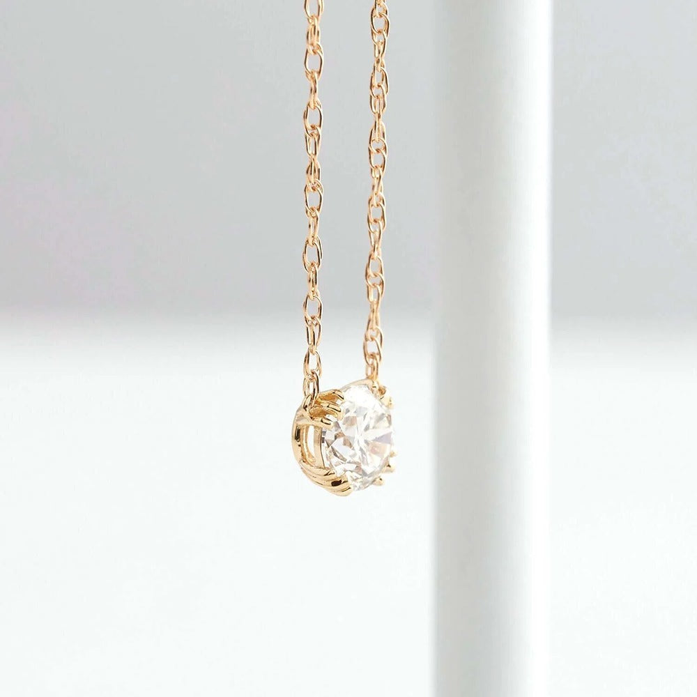 Moissanite Solitaire Round Cut Pendant For Women