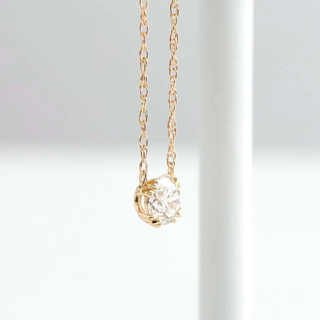 Moissanite Solitaire Round Cut Pendant For Women