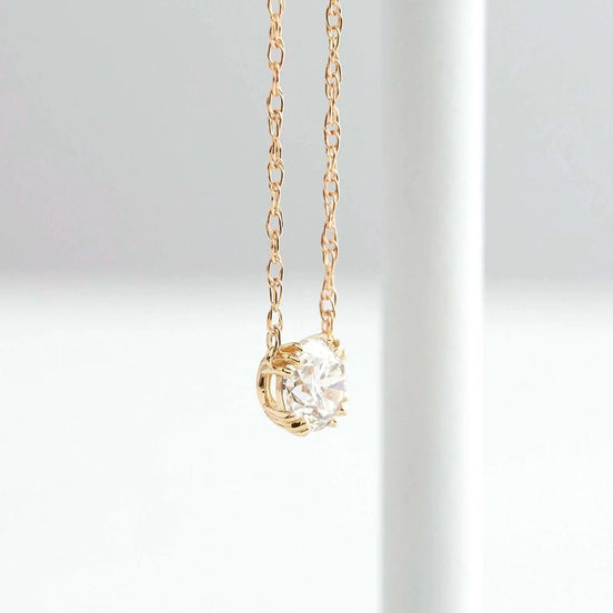 Moissanite Solitaire Round Cut Pendant For Women