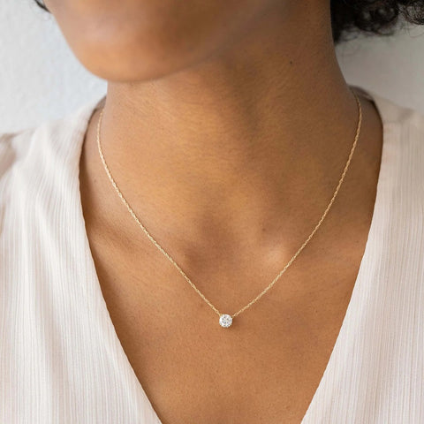 Moissanite Solitaire Round Cut Pendant For Women