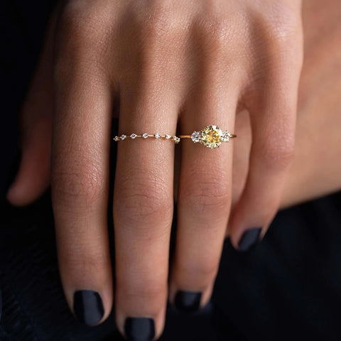 Round Cut Moissanite Half Eternity Wedding Band