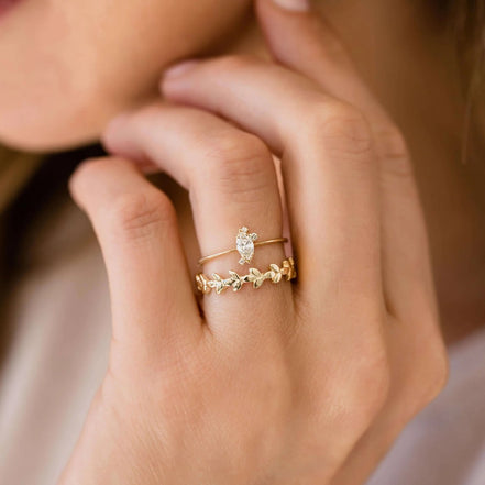 Moissanite Marquise Cut Cluster Style Wedding Ring
