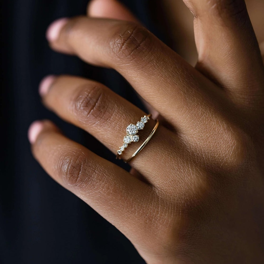 Moissanite D Color Round Cut Unique Band For Women