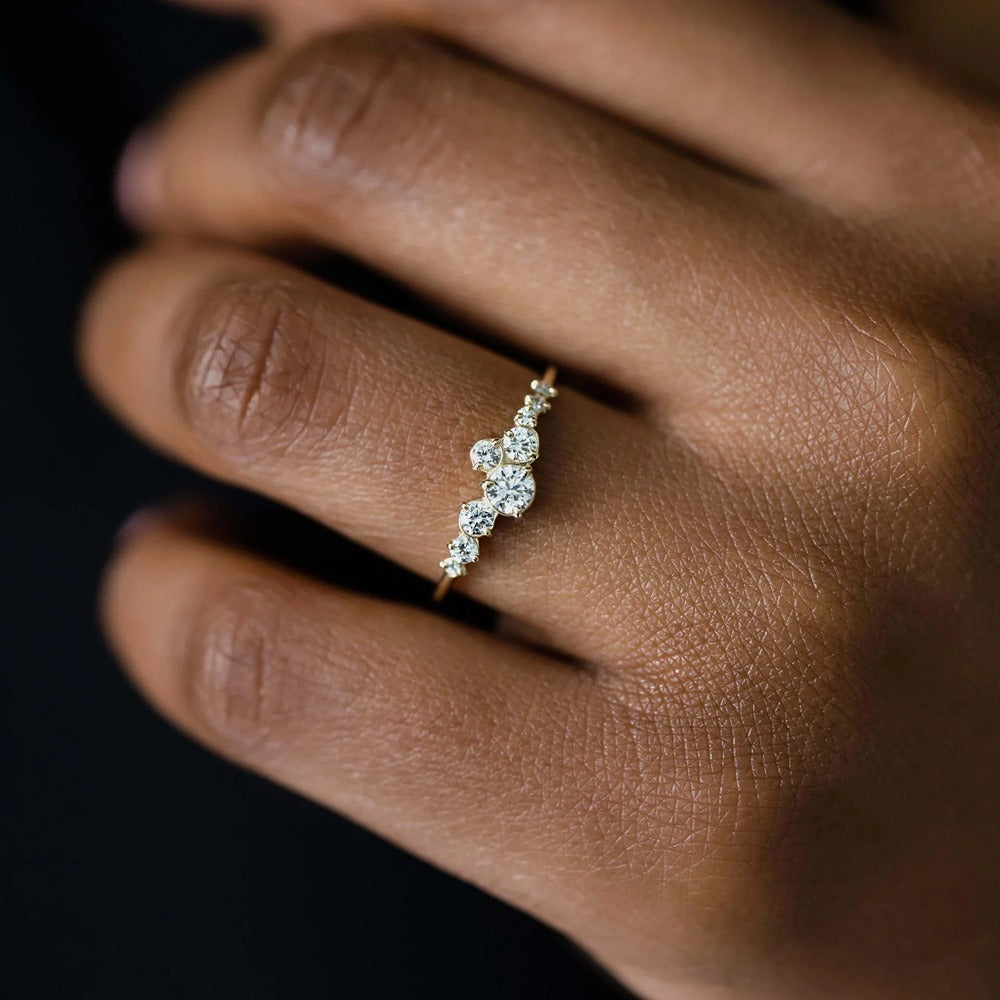 Moissanite D Color Round Cut Unique Band For Women