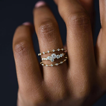 Moissanite D Color Round Cut Unique Band For Women
