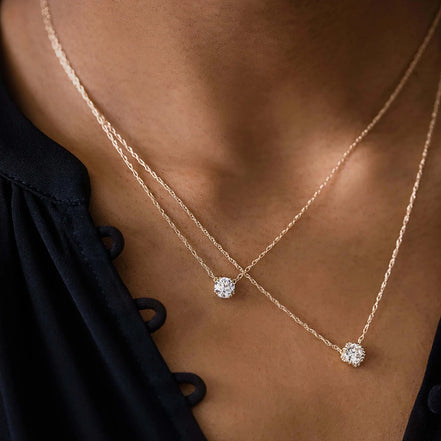 Round Cut Solitaire Moissanite Colorless  Pendant