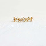 Marquise & Round Cut Moissanite Half Eternity Wedding Band