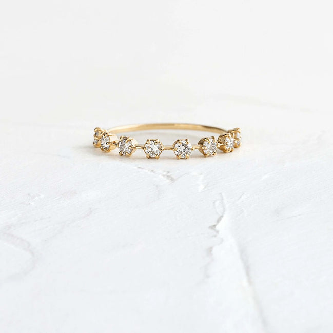 Moissanite Round Cut Half Eternity Band For Women