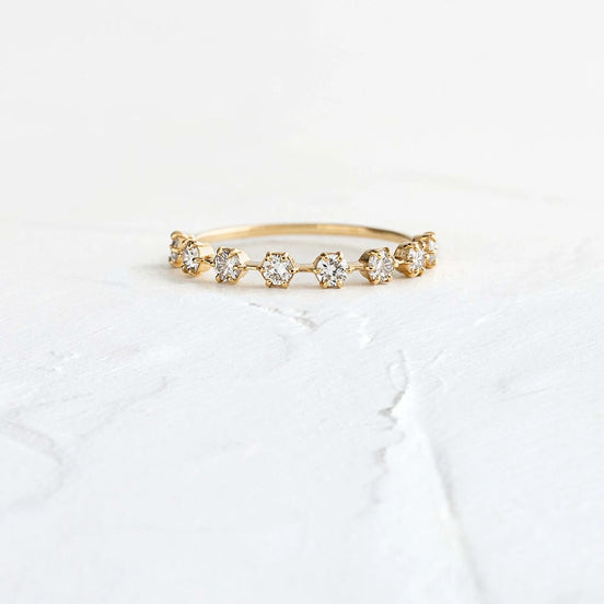 Moissanite Round Cut Half Eternity Band For Women