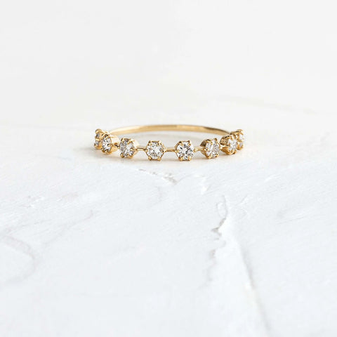 Moissanite Round Cut Half Eternity Band For Women