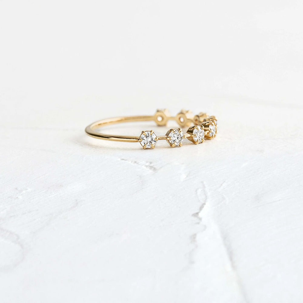 Moissanite Round Cut Half Eternity Band For Women