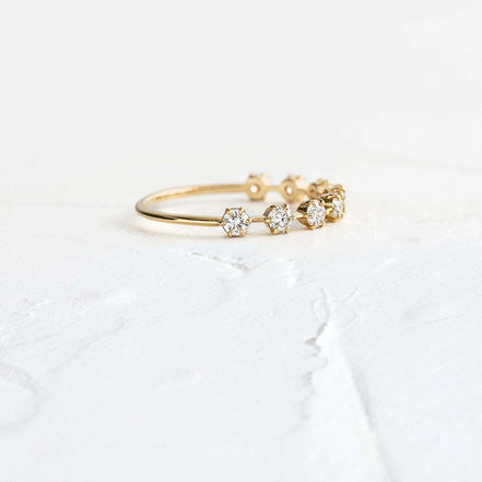 Moissanite Round Cut Half Eternity Band For Women