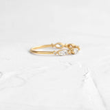 D Color Moissanite Round & Marquise Cut Wedding Band