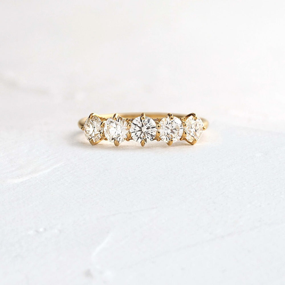 Round Cut Moissanite D Color Eternity Wedding Band