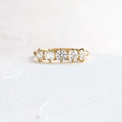 Round Cut Moissanite D Color Eternity Wedding Band