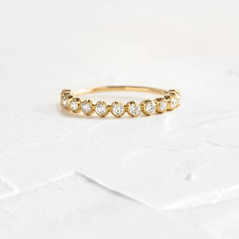 Round Cut Moissanite Half Eternity Band For Women