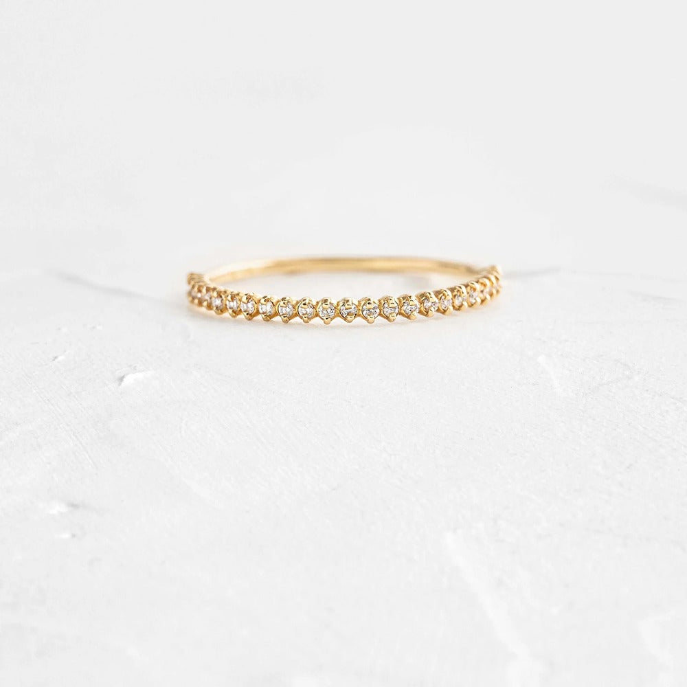 D Color Moissanite Round Cut Half Eternity Band