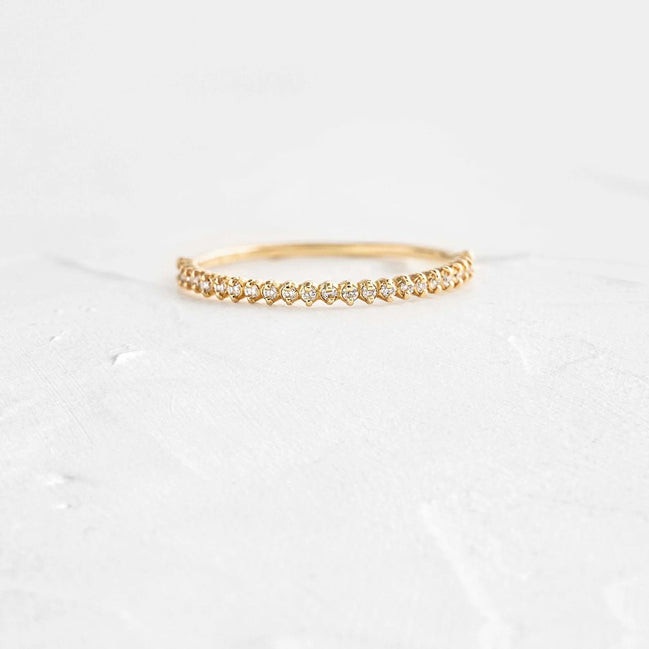 D Color Moissanite Round Cut Half Eternity Band