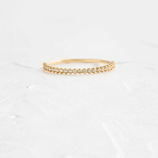 D Color Moissanite Round Cut Half Eternity Band
