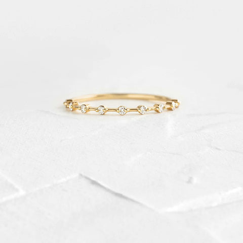 Round Cut Moissanite Half Eternity Wedding Band