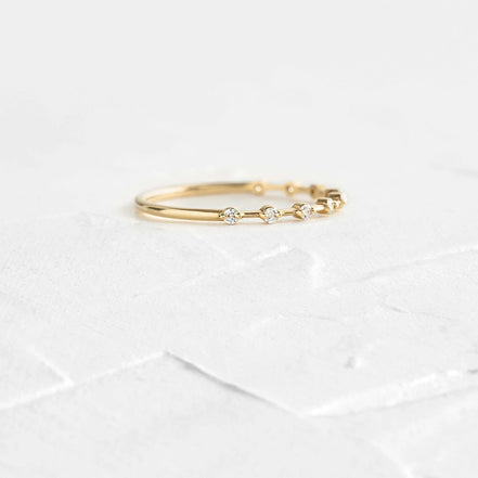 Round Cut Moissanite Half Eternity Wedding Band