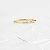 Round Cut Moissanite Half Eternity Wedding Band