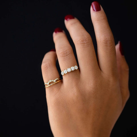 Round Cut Moissanite D Color Eternity Wedding Band