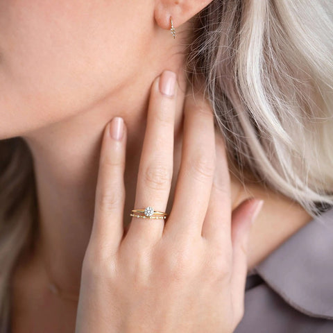 Moissanite Solitaire Round Cut Engagement Ring