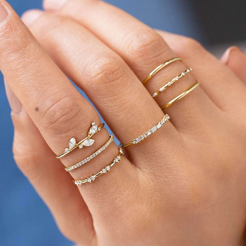 Moissanite Emerald & Round Cut Half Eternity Band For Women