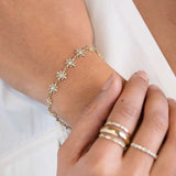 Round Cut Moissanite Flower Shape Tennis Bracelet For Women