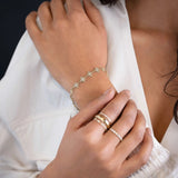 Round Cut Moissanite Flower Shape Tennis Bracelet For Women