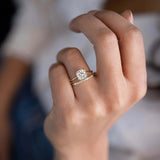 Moissanite Emerald & Round Cut Half Eternity Band For Women