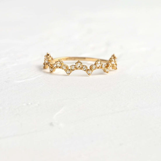 Round Cut Moissanite Unique Cluster Wedding Band