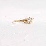 Round Cut Unique Moissanite Engagement Ring