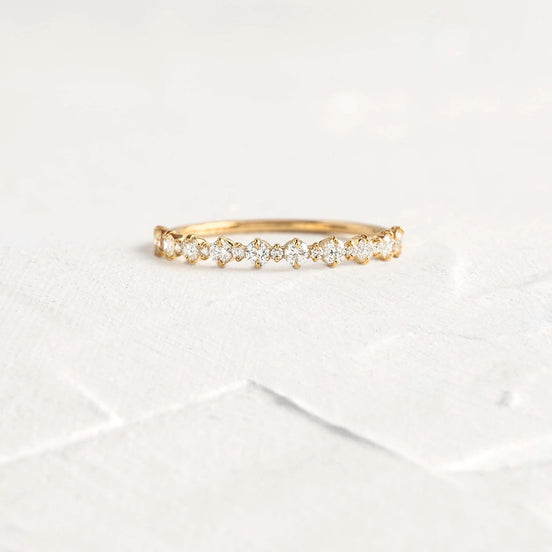 Colorless Moissanite Round Cut Half Eternity Band For Women