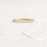 Colorless Moissanite Round Cut Half Eternity Band For Women