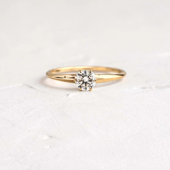 Moissanite Solitaire Round Cut Engagement Ring