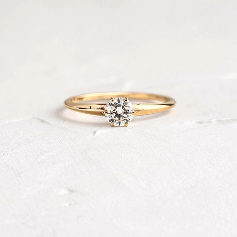 Moissanite Solitaire Round Cut Engagement Ring
