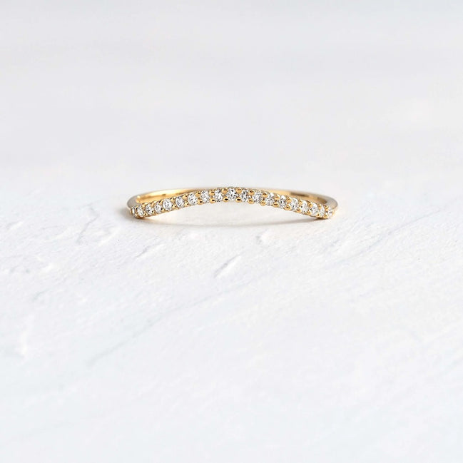 Moissanite Round Cut Curved Eternity Band