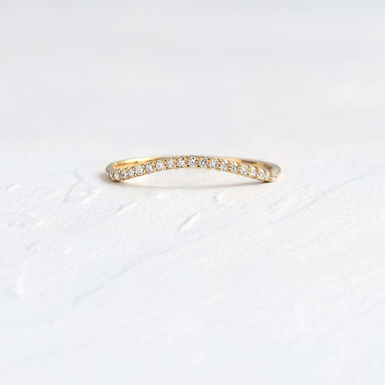 Moissanite Round Cut Curved Eternity Band