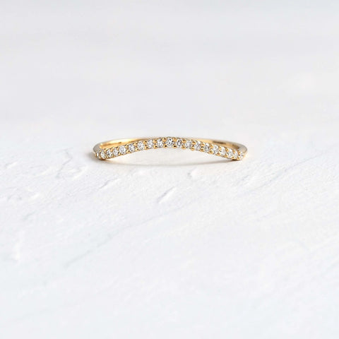 Moissanite Round Cut Curved Eternity Band